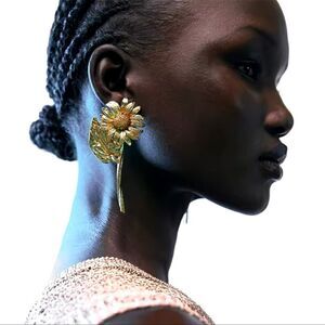 Zara gold Sunflower Earrings